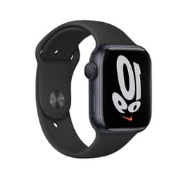 Apple Watch (Series 7) 2021 GPS + Cellular 41 mm - Aluminium Middernacht - Sportbandje van Nike Zwart