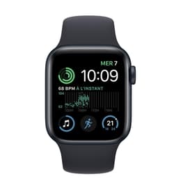 Apple Watch (Series SE) 2022 GPS 44 mm - Aluminium Middernacht - Sportbandje Zwart