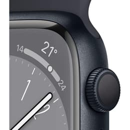 Apple Watch (Series SE) 2022 GPS 44 mm - Aluminium Middernacht - Sportbandje Zwart