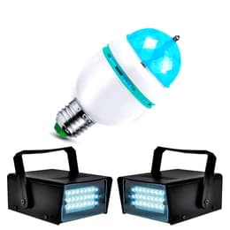 Strobes + Ampoule Mini DIAMS 4 LED's RVBA Lytor Light Mode AUTO, Culot E-27 Verlichting