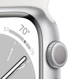 Apple Watch Series 9 (2023) GPS 45 mm - Aluminium Zilver - Sportbandje Wit