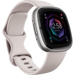 Horloges Fitbit Cardio GPS Sense 2, Lunar White/Platinum - Grijs