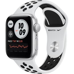 Apple Watch (Series SE) 2020 GPS 40 mm - Aluminium Zilver - Sportbandje van Nike Wit/Zwart