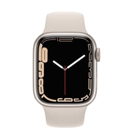 Apple Watch (Series 7) 2021 GPS + Cellular 41 mm - Aluminium Zilver - Sportbandje Sterrenlicht