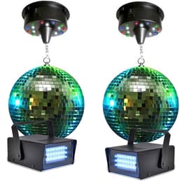 2 Boules à facettes 20cm + moteurs 18 LED + 2 Mini strobe Lytor Audio accessoires