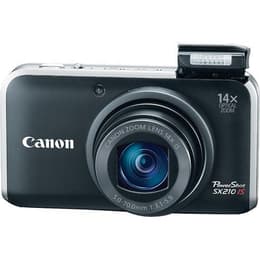 Compactcamera PowerShot SX210 IS - Zwart + Canon Canon Zoom Lens 28-392 mm f/3.1-5.9 f/3.1-5.9