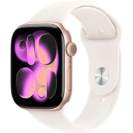 Apple Watch (2025) GPS + Cellular 42 mm - Aluminium Roségoud - Sportbandje Wit