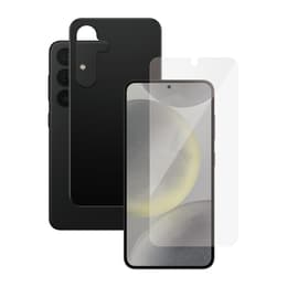 Hoesje Galaxy S24 en beschermend scherm - Silicone - Zwart