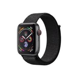 Apple Watch (Series 4) 2018 GPS + Cellular 44 mm - Aluminium Spacezwart - Sportbandje Zwart