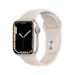 Apple Watch (Series 7) 2021 GPS 41 mm - Aluminium Beige - Sportbandje Sterrenlicht