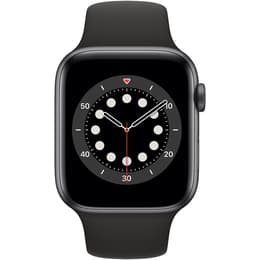 Apple Watch (Series 6) 2020 GPS + Cellular 40 mm - Roestvrij staal Zwart - Sportbandje Zwart