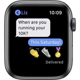 Apple Watch Series 6 (2020) GPS + Cellular 40 mm - Roestvrij staal Grafiet - Sportbandje Zwart