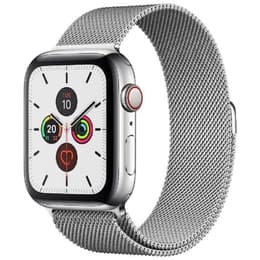 Apple Watch Series 5 (2019) GPS + Cellular 44 mm - Roestvrij staal Zilver - Milanees bandje Grijs