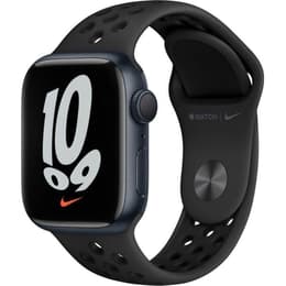 Apple Watch (Series 7) 2021 GPS 45 mm - Aluminium Middernacht - Sportbandje van Nike Zwart