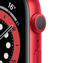 Apple Watch (Series 6) 2020 GPS + Cellular 44 mm - Aluminium Rood - Sportbandje Zwart