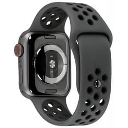 Apple Watch (Series 5) 2019 GPS 44 mm - Aluminium Spacegrijs - Sportbandje van Nike Zwart