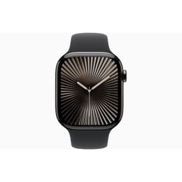 Apple Watch Series 10 (2024) GPS + Cellular 42 mm - Titanium Leisteen - Sportbandje Zwart