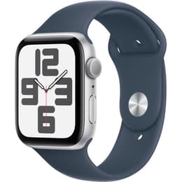 Apple Watch Series SE 2 (2022) GPS + Cellular 44 mm - Aluminium Zilver - Sportbandje Blauw