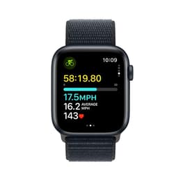 Apple Watch Series SE 2 (2022) GPS 44 mm - Aluminium Midnight - Geweven sportbandje Midnight