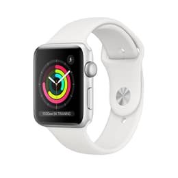 Apple Watch (Series 3) 2017 GPS 42 mm - Aluminium Zilver - Sportbandje Wit