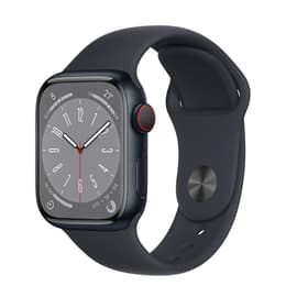 Apple Watch (Series 8) 2022 GPS + Cellular 41 mm - Aluminium Zwart - Sportbandje Zwart