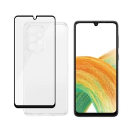 Hoesje Galaxy A33 5G en beschermend scherm - Silicone - Transparant
