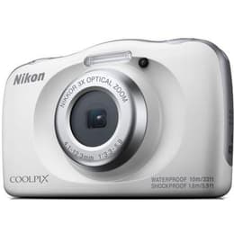 Compactcamera Coolpix S33 - Wit + Nikon Nikkor 3x Optical Zoom 30-90mm f/3.3-5.9 f/3.3-5.9