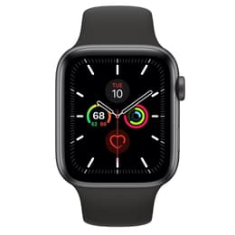 Apple Watch (Series 5) 2019 GPS + Cellular 44 mm - Aluminium Grijs - Sportbandje Zwart
