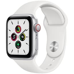 Apple Watch (Series SE) 2022 GPS 44 mm - Aluminium Zilver - Sportbandje Wit
