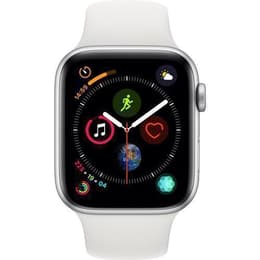 Apple Watch (Series 4) 2018 GPS 44 mm - Aluminium Zilver - Sport armband Wit