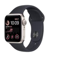 Apple Watch Series SE 2 (2022) GPS 44 mm - Aluminium Sterrenlicht - Sportbandje Zwart