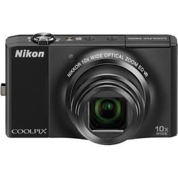 Compactcamera Coolpix S8000 - Zwart + Nikon 10x Wide Optical Zoom ED VR 30-300mm f/3.5-5.6 f/3.5-5.6