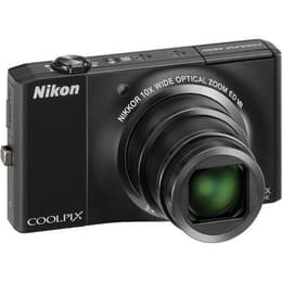 Compactcamera Coolpix S8000 - Zwart + Nikon 10x Wide Optical Zoom ED VR 30-300mm f/3.5-5.6 f/3.5-5.6
