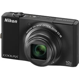 Compactcamera Coolpix S8000 - Zwart + Nikon 10x Wide Optical Zoom ED VR 30-300mm f/3.5-5.6 f/3.5-5.6
