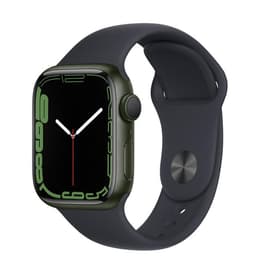 Apple Watch (Series 7) 2021 GPS 41 mm - Aluminium Groen - Sportbandje Zwart