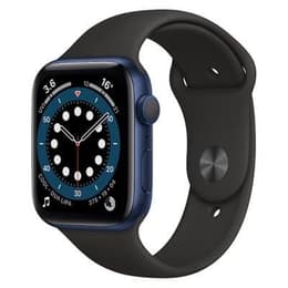 Apple Watch Series 6 (2020) GPS 44 mm - Aluminium Blauw - Sportbandje Zwart