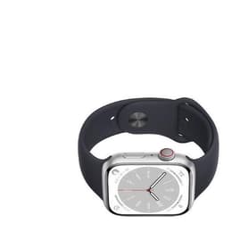 Apple Watch (Series 8) 2022 GPS + Cellular 45 mm - Aluminium Zilver - Sportbandje Zwart
