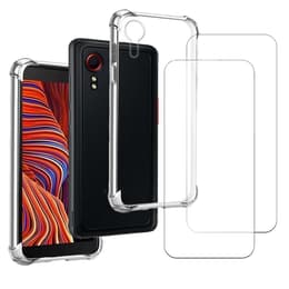 Hoesje Galaxy Xcover 5 en 2 beschermende schermen - TPU - Transparant
