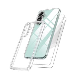 Hoesje Galaxy A26 en 2 beschermende schermen - TPU - Transparant