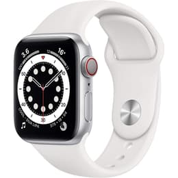 Apple Watch (Series 6) 2020 GPS + Cellular 40 mm - Aluminium Zilver - Sportbandje Wit