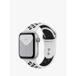 Apple Watch (Series 5) 2019 GPS 40 mm - Aluminium Zilver - Sportbandje van Nike Platina/zwart