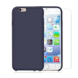 Hoesje iPhone 6 Plus/6S Plus en 2 beschermende schermen - Silicone - Blauw
