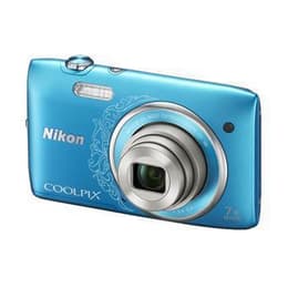 Compactcamera Coolpix S3500 - Blauw + Nikon Nikkor Wide Optical Zoom ED VR 26-182 mm f/3.4-6.4 f/3.4-6.4
