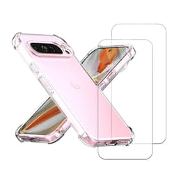 Hoesje Pixel 9 Pro XL en 2 beschermende schermen - TPU - Transparant