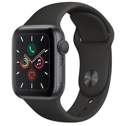 Apple Watch (Series 5) 2019 GPS + Cellular 44 mm - Titanium Zwart - Sportbandje Zwart