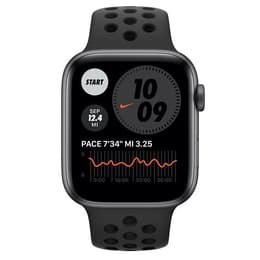 Apple Watch (Series 6) 2020 GPS 44 mm - Aluminium Zilver - Sportbandje van Nike Zwart