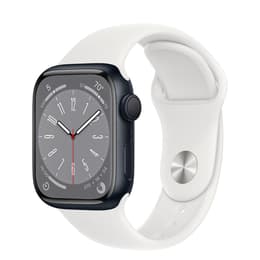 Apple Watch Series 8 (2022) GPS + Cellular 45 mm - Aluminium Midnight - Sportbandje Wit