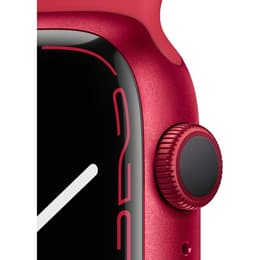 Apple Watch Series 7 (2021) GPS 45 mm - Aluminium Rood - Sportbandje Rood