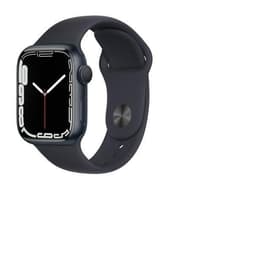 Apple Watch (Series 7) 2021 GPS 45 mm - Aluminium Blauw - Sportbandje Zwart