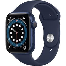 Apple Watch (Series 6) 2020 GPS 44 mm - Aluminium Blauw - Sportbandje Middernachtblauw